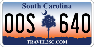 SC license plate OOS640