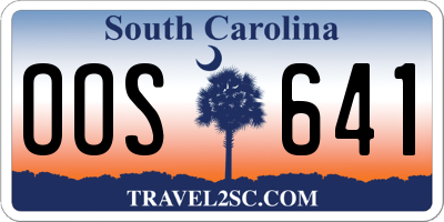 SC license plate OOS641