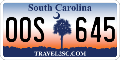 SC license plate OOS645