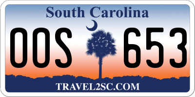SC license plate OOS653