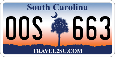 SC license plate OOS663