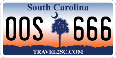 SC license plate OOS666