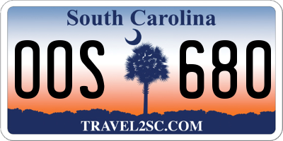 SC license plate OOS680