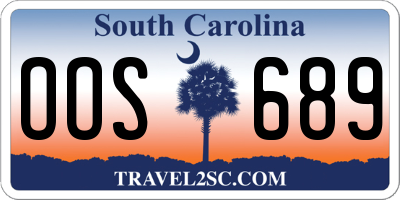 SC license plate OOS689