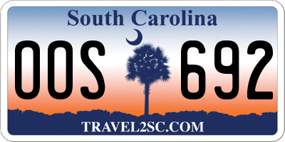 SC license plate OOS692