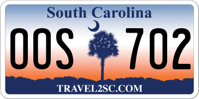 SC license plate OOS702