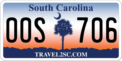 SC license plate OOS706