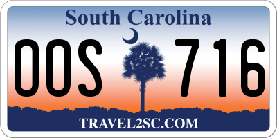 SC license plate OOS716