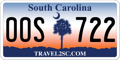 SC license plate OOS722