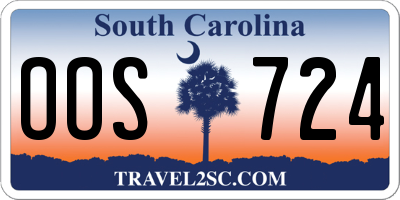 SC license plate OOS724