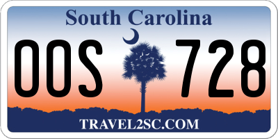SC license plate OOS728