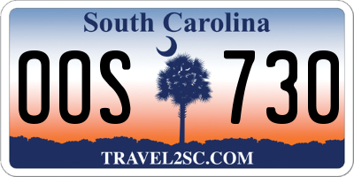 SC license plate OOS730