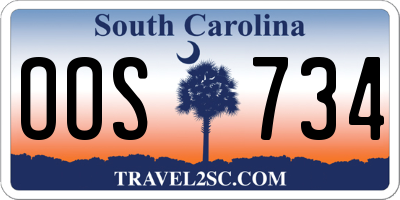 SC license plate OOS734
