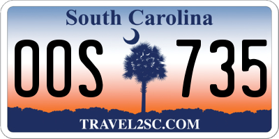 SC license plate OOS735