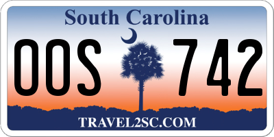 SC license plate OOS742
