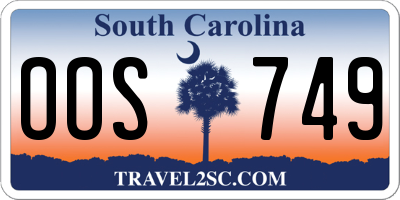 SC license plate OOS749