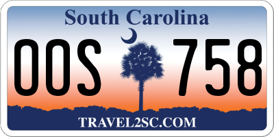 SC license plate OOS758