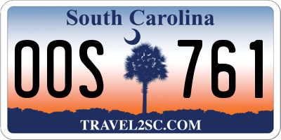 SC license plate OOS761