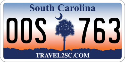 SC license plate OOS763