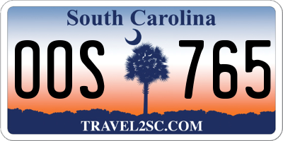 SC license plate OOS765