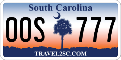 SC license plate OOS777