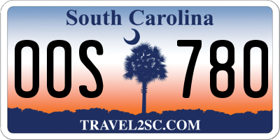 SC license plate OOS780