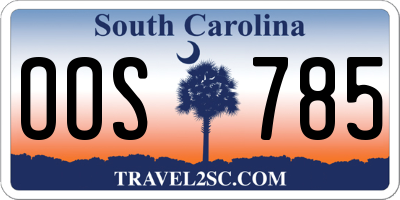 SC license plate OOS785