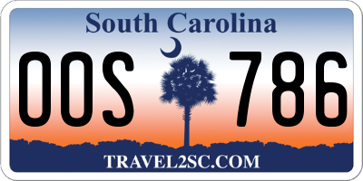 SC license plate OOS786