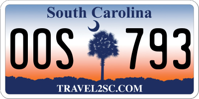 SC license plate OOS793