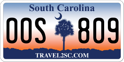 SC license plate OOS809