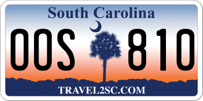 SC license plate OOS810
