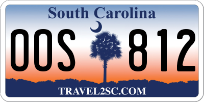 SC license plate OOS812