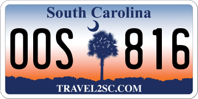 SC license plate OOS816