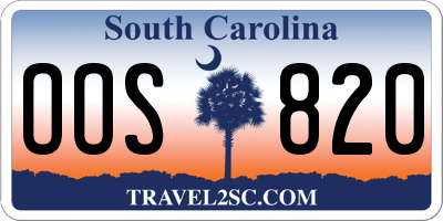SC license plate OOS820