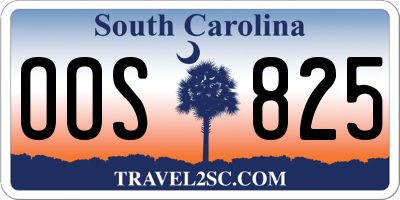 SC license plate OOS825