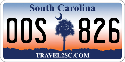 SC license plate OOS826