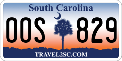 SC license plate OOS829
