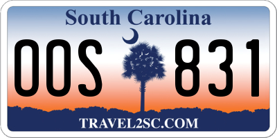 SC license plate OOS831