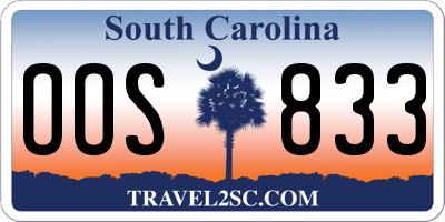 SC license plate OOS833