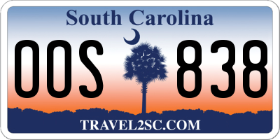 SC license plate OOS838