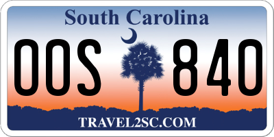 SC license plate OOS840