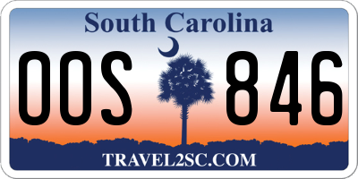 SC license plate OOS846