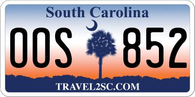 SC license plate OOS852