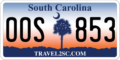 SC license plate OOS853