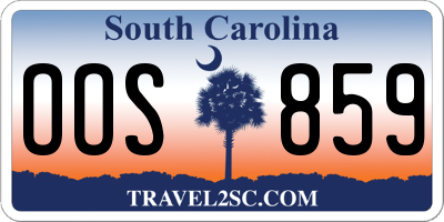 SC license plate OOS859