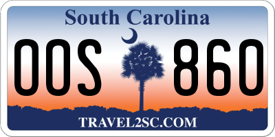 SC license plate OOS860