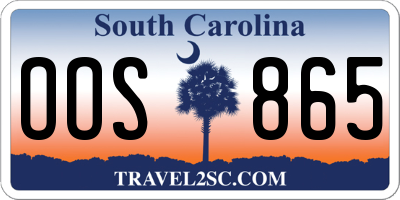 SC license plate OOS865