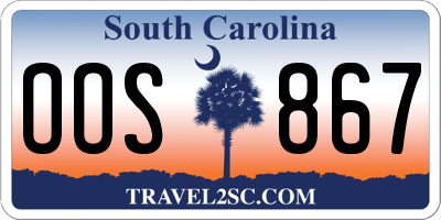 SC license plate OOS867
