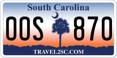 SC license plate OOS870