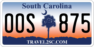 SC license plate OOS875